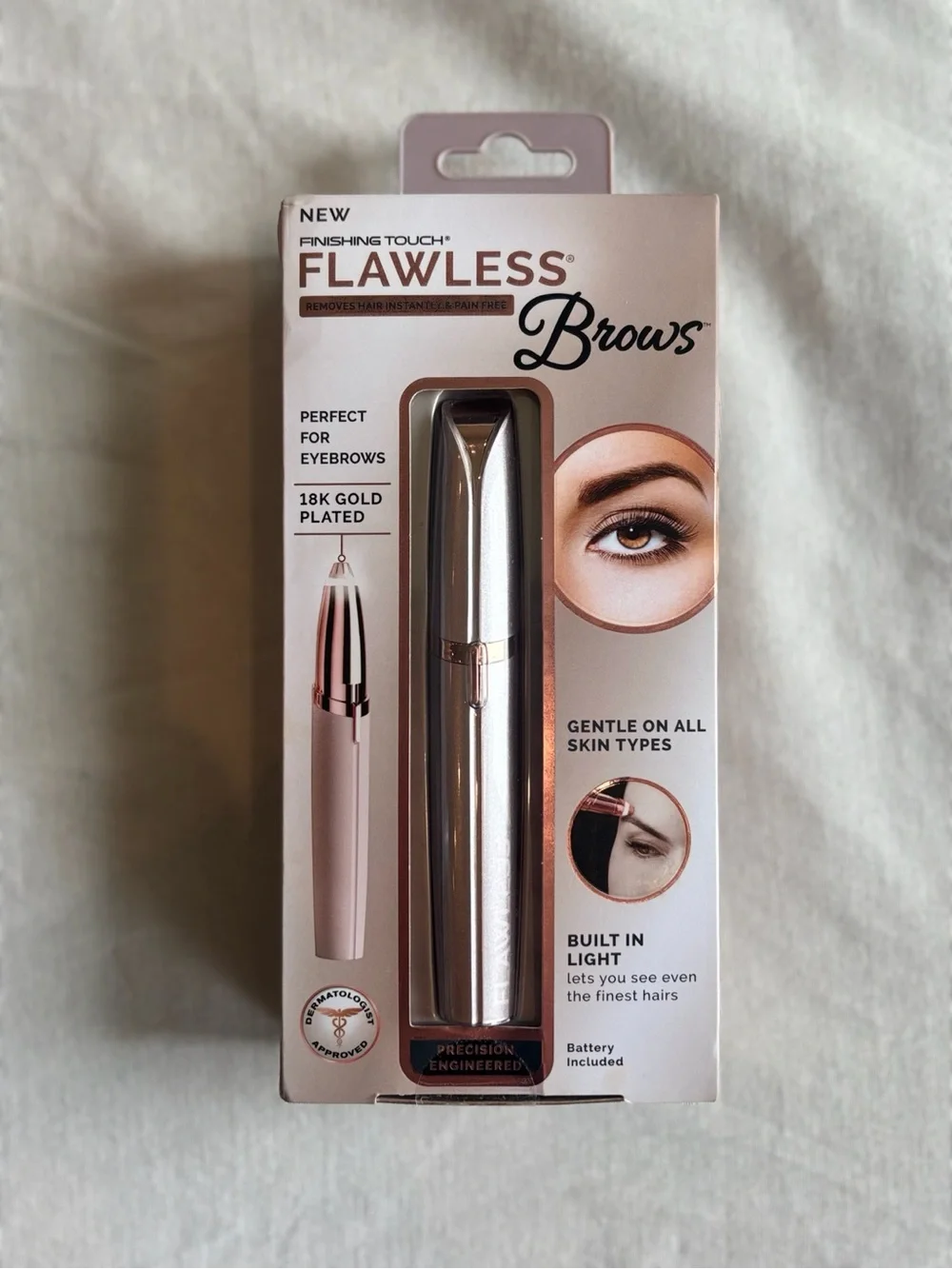 Finishing Touch Flawless Brows Eyebrow Hair Remover Rose Gold New